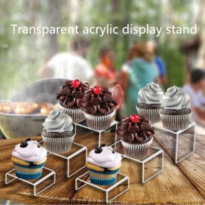 Acrylic Risers For Display,Rectangle Acrylic Risers Display Stand,6 Pc clear Acrylic Display Risers, For Food Parties Buffet Risers Puppet Collectible Display And Perfume Shelf Acrylic Organizers