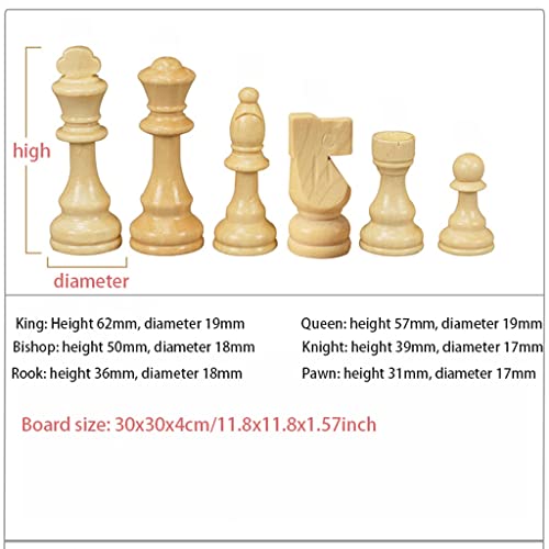 FBITE Portable Chess Set Wooden Chess Set,Board Game for Adults & Kids,Wood Chessboard, Magnetic Pieces,Travel-Friendly Chess for Easy Storage International Chess