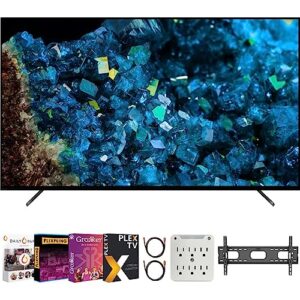 sony xr65a80l bravia xr 65" a80l oled 4k hdr smart tv with google tv bundle with premiere movies streaming + 37-100 inch tv wall mount + 6-outlet surge adapter + 2x 6ft 4k hdmi 2.0 cable (2023 model)