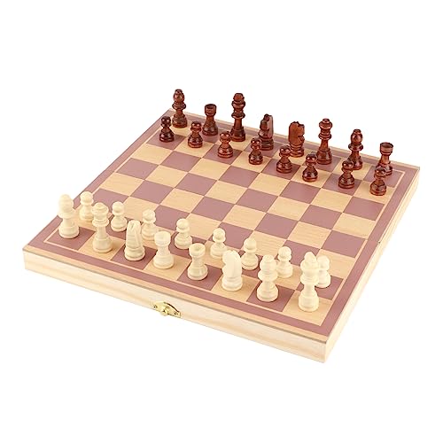 Qiilu Chess Board Only Wooden Chess Set Wood Portable Wooden Chessboard Folding Board Chess Game for Party Family Activities