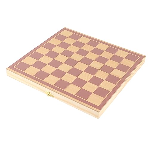 Qiilu Chess Board Only Wooden Chess Set Wood Portable Wooden Chessboard Folding Board Chess Game for Party Family Activities