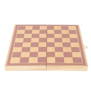 Qiilu Chess Board Only Wooden Chess Set Wood Portable Wooden Chessboard Folding Board Chess Game for Party Family Activities