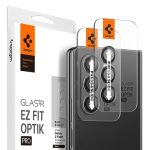spigen camera lens screen protector [glastr optik pro] designed for galaxy z fold 5 - black [2 pack]