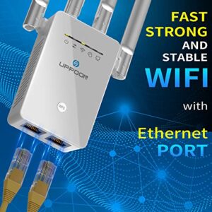 2023 WiFi Extender WiFi Booster, Cover up to 9800 sq.ft & 50 Devices WiFi Range Extenders Signal Booster for Home, Wireless Internet Signal Amplifier with Ethernet Port, Wi Fi Repeater Easy Setup.