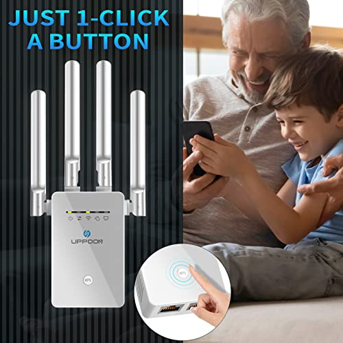 2023 WiFi Extender WiFi Booster, Cover up to 9800 sq.ft & 50 Devices WiFi Range Extenders Signal Booster for Home, Wireless Internet Signal Amplifier with Ethernet Port, Wi Fi Repeater Easy Setup.