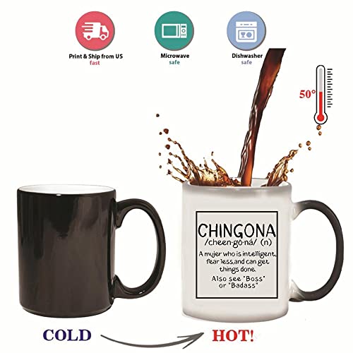 Chingona Intelligent Badass People Funny Sarcasm Novelty Smart Clever Gift for Friend Buddy Bestie 11oz 15oz Color Changing Mug