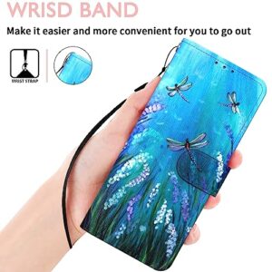 Singolas for Samsung Z Fold 5 Case, Samsung Z Fold 5 Wallet Case Card Holder Slots Cover Leather Flip Samsung Galaxy Z Fold 5 Case Protective Cover for Galaxy Z Fold 5 Case with Strap, Dragonfly