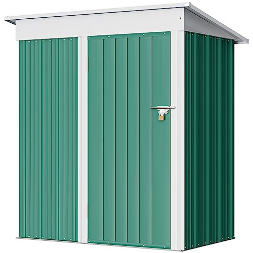 Greesum Metal Outdoor Storage Shed 5FT x 3FT, Steel Utility Tool Shed Storage House with Door & Lock, Metal Sheds Outdoor Storage for Backyard Garden Patio Lawn, Green