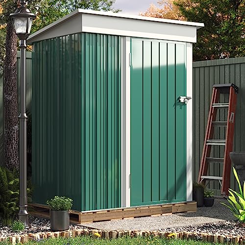 Greesum Metal Outdoor Storage Shed 5FT x 3FT, Steel Utility Tool Shed Storage House with Door & Lock, Metal Sheds Outdoor Storage for Backyard Garden Patio Lawn, Green