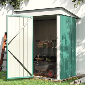 Greesum Metal Outdoor Storage Shed 5FT x 3FT, Steel Utility Tool Shed Storage House with Door & Lock, Metal Sheds Outdoor Storage for Backyard Garden Patio Lawn, Green