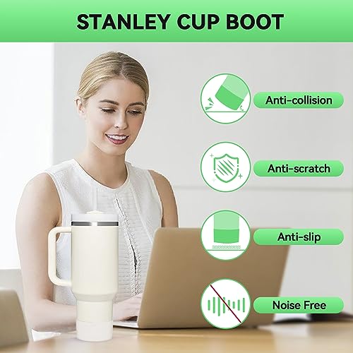 2PCS for Stanley Boot, Silicone Bottom for Stanley Cup Boot Quencher Adventure 40oz&for Hydroflask Boot 12-24oz for Stanley Tumbler Accessories for Stanley Cup Accessories Avoid Scratches&Noise, Clear