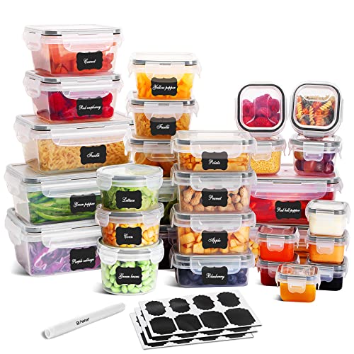 Feshory [68 Pack] Airtight Food Storage Containers with Leakproof Lids(34 Containers & 34 Lids), BPA FREE Plastic Meal Prep Containers Microwave Safe Lunch Containers Kitchen Organizers and Storage