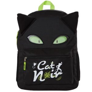 miraculous ladybug cat noir backpack for girls and boys, 16 inch, black