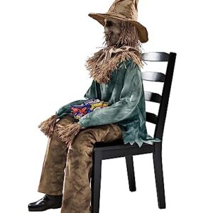 Spirit Halloween 4.5 Ft Scary Sitting Scarecrow Animatronic | Decorations | Animated | Pop-up Motion | Scarecrow Prop