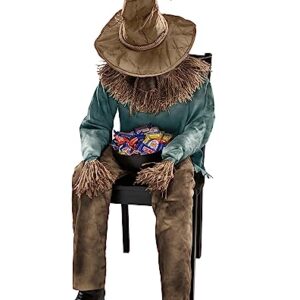 Spirit Halloween 4.5 Ft Scary Sitting Scarecrow Animatronic | Decorations | Animated | Pop-up Motion | Scarecrow Prop