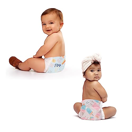 The Honest Company Clean Conscious Diapers | Plant -Based, Sustainable | Summer '23 Limited Edition Prints | Club Box, Size 2 (12-18 lbs), 76 Count