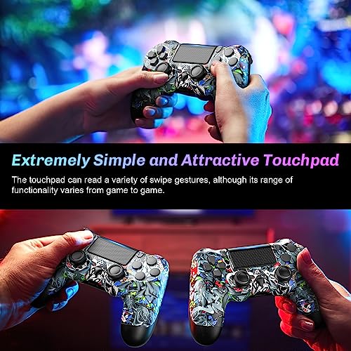 FaSonyke Wireless Controller for PS4/Pro/Slim Consoles, with Upgraded Analog Sticks/6-Axis Motion Sensor, Compatible with PC/Windows 7/8/10/11