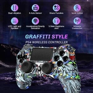 FaSonyke Wireless Controller for PS4/Pro/Slim Consoles, with Upgraded Analog Sticks/6-Axis Motion Sensor, Compatible with PC/Windows 7/8/10/11