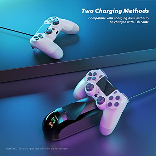 YCCTEAM Wireless Game Controller Compatible with 4 Slim with Enhanced Dual Vibration/Analog Sticks/6-Axis Motion Sensor, Compatible with PC/Windows 7/8/10/11