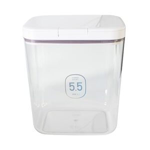 qiveno airtight rice storage bin flour storage container 10 lbs/5.81qt, clear food container with measuring cup airtight lid for kitchen pantry organization and storage