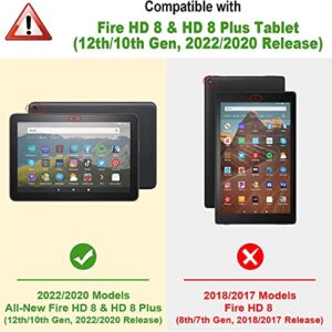 All-New Amazon Fire HD 8 and Fire HD 8 Plus Tablet Case (10th Gen 2020 & 12th Gen 2022), Slim Folding Stand Cover with Auto Wake/Sleep, Black Moon Sun Phase