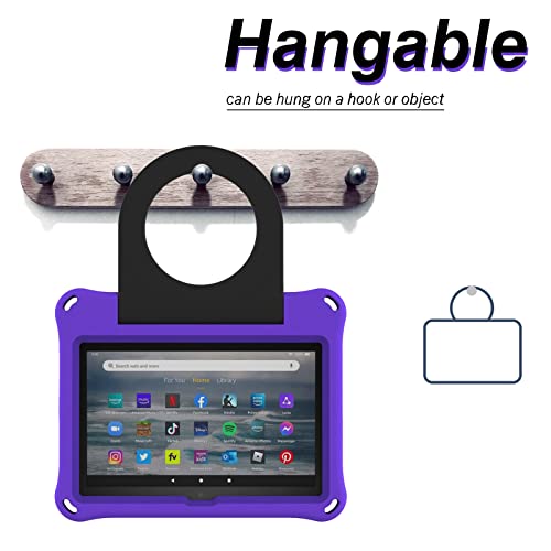 Tablet PC Case Kids Case Compatible with Kindle Fire DH 7 (2022),Fire DH 7",Shockproof Lightweight Dropproof Stand Handle EVA Tablet Case Tablet Home (Color : Purple)