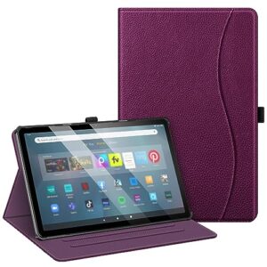 fintie case for amazon fire max 11 tablet (13th generation, 2023 release) - [multi-angle] stand cover with pocket auto wake/sleep, purple
