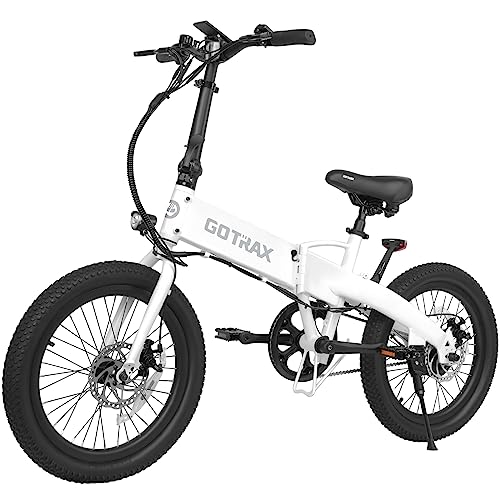 Gotrax F1 20" Folding Electric Bike for Adults, 20Mph Power by 350W, Weighs Only 45lbs, 48V Removable Battery and Smart LCD Display, 5 Pedal-Assist Levels, Suitable for Leisure Riding &Commuting White