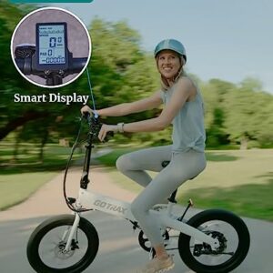 Gotrax F1 20" Folding Electric Bike for Adults, 20Mph Power by 350W, Weighs Only 45lbs, 48V Removable Battery and Smart LCD Display, 5 Pedal-Assist Levels, Suitable for Leisure Riding &Commuting White