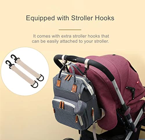 HLTxia Diaper bag Backpack, Multi-function Portable Backpack, Unisex Travel Back Pack, Large Travel Diaper Bags for Dad & Mom (Bicolor)