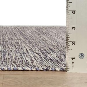 Home Conservatory Solid Handwoven Indoor/Outdoor Rug, 8 X 10 Feet, Blue Solid Pattern