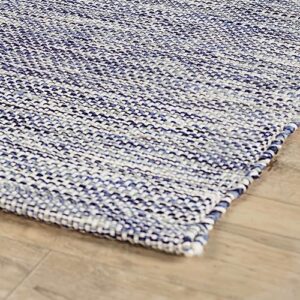 Home Conservatory Solid Handwoven Indoor/Outdoor Rug, 8 X 10 Feet, Blue Solid Pattern