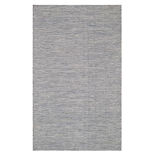 Home Conservatory Solid Handwoven Indoor/Outdoor Rug, 8 X 10 Feet, Blue Solid Pattern