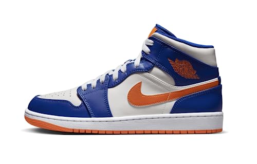 Nike Air Jordan 1 Mid Men's Shoes Game Royal/Rush Orange-Phantom-White FD1029 400 - Size 10