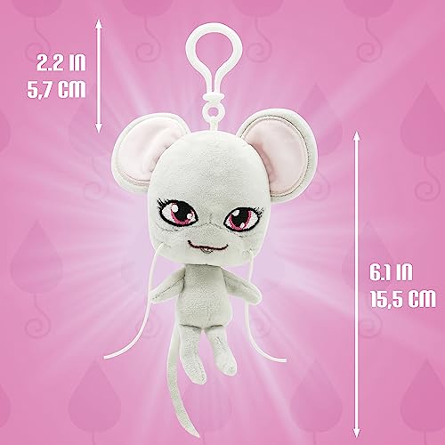 Miraculous Ladybug - Kwami Lifesize Mullo, 5-inch Mouse Plush Clip-on Toys for Kids, Super Soft Collectible Stuffed Toy with Glitter Stitch Eyes and Color Matching Backpack Keychain (Wyncor)