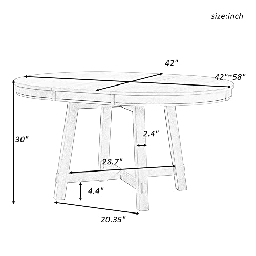 POCIYIHOME, Farmhouse Extendable 16" Leaf Wood, Modern Round Family Dinner, Seats up to 6, Indoor/Outdoor Dining, Kitchen Table (Espresso)