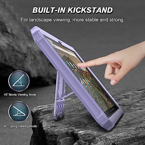 Fintie Case for Amazon Fire Max 11 (13th Generation, 2023 Release), [Tuatara] Rugged Unibody Hybrid Kickstand Cover with Built-in Screen Protector, Lilac Purple