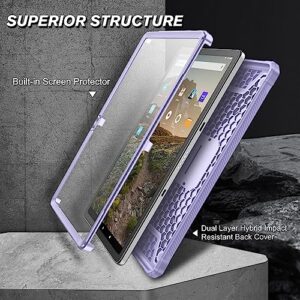 Fintie Case for Amazon Fire Max 11 (13th Generation, 2023 Release), [Tuatara] Rugged Unibody Hybrid Kickstand Cover with Built-in Screen Protector, Lilac Purple