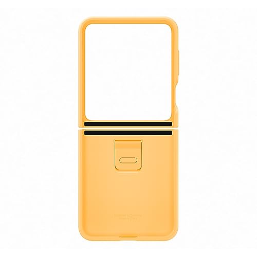 SAMSUNG Galaxy Z Flip5 Silicone Phone Case with Ring, Clear Protective Cover with Soft Matte Finish, Secure Finger Grip, Stylish, Smooth Design, International Version - (Apricot)