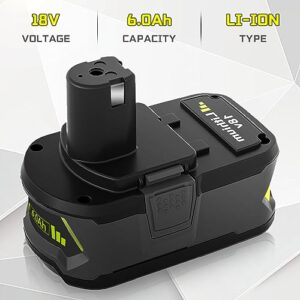 Upgraded 6.0Ah P108 Replacement Battery Compatible with Ryobi 18V Battery Lithium P108 P102 P103 P104 P105 P107 P109 P122 for 18 Volt Cordless Power Tools(Green)