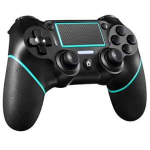 deeptick replacement for ps4 controller wireless gamepad compatible with p4/pro/slim/pc with motion motors and audio function, mini led indicator, usb cable and anti-slip