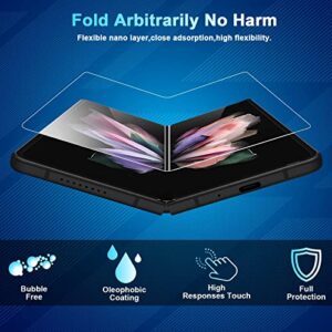 CWQZGUF [1Set 3PCS] Galaxy Z Fold 3 Screen Protector, Inside TPU Film + Full Covered Outer + Back Cover Screen Protector, High Clarity, Anti-Shatter, Bubble Free for Samsung Z Fold 3 5G Screen Protector