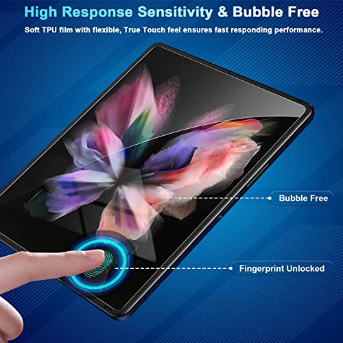 CWQZGUF [1Set 3PCS] Galaxy Z Fold 3 Screen Protector, Inside TPU Film + Full Covered Outer + Back Cover Screen Protector, High Clarity, Anti-Shatter, Bubble Free for Samsung Z Fold 3 5G Screen Protector