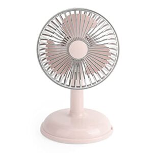 ozgkee small electric fan simple portable vintage pure color usb charging little fan for summer (light pink)
