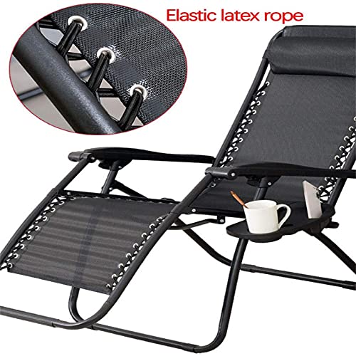 MKYOKO Outdoor Relax Chair,Outdoor Folding Sun Lounger for Lunch with Cup Holder, Zero Gravity Terrace Folding Desk Beach Lounger