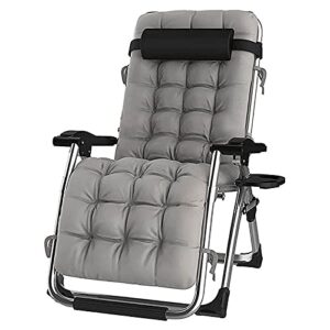 mkyoko garden lounge chair oversize folding lounger, adjustable recliner outdoor reclining beach desk garden lounger with cushions (b d)