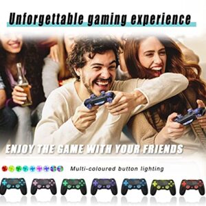 Nonbliep LED Wireless Controller for PS4, Custom Light Mechanical Design for Playstation 4 Controller Compatible with PS4/Slim/Pro/PC/Steam with Turbo/Motion Sensor/1000mAh Battery/Headphone Audio