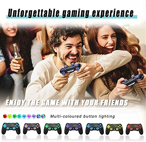 Nonbliep LED Wireless Controller for PS4, Custom Light Mechanical Design for Playstation 4 Controller Compatible with PS4/Slim/Pro/PC/Steam with Turbo/Motion Sensor/1000mAh Battery/Headphone Audio