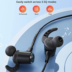 Bluetooth Headphones, Bluetooth 5.2 Stereo aptX Wireless Earbuds Bass Magnetic IPX7 Waterproof Open Earbuds Bulit-in Mic with 24H Playtime, Lightweight Neckband Earphones for Sport, Gym, Running