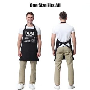 Miracu Funny BBQ Apron for Men, Grilling Aprons for Men w/ 3 Pockets - Mens Kitchen Apron for Grilling, BBQ, Chef Apron for Men, Dad, Husband, Boyfriend, Him, Brother, Friend - Grill Cooking Apron